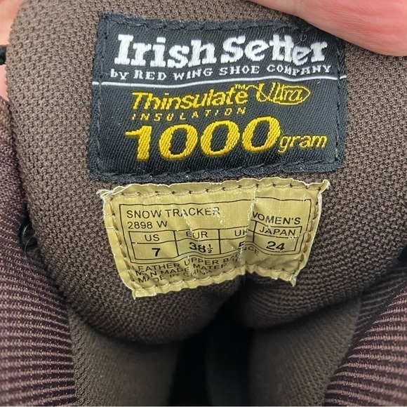 Irish Setter Red Wing Women Size 7 Snow Tracker Thinsulate 1000GRAM  Brown Boots - Picture 16 of 16